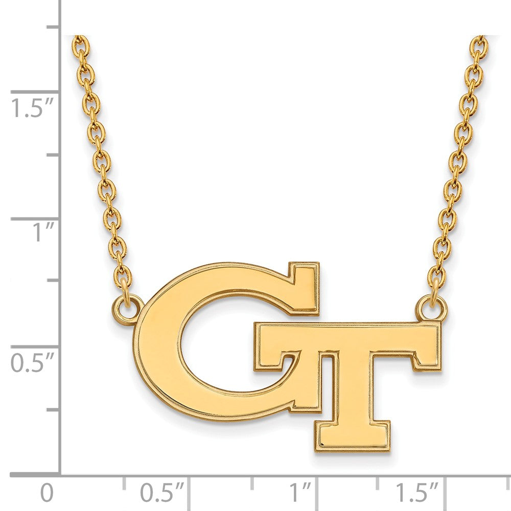 10k Yellow Gold Georgia Technology Large 'GT' Pendant Necklace