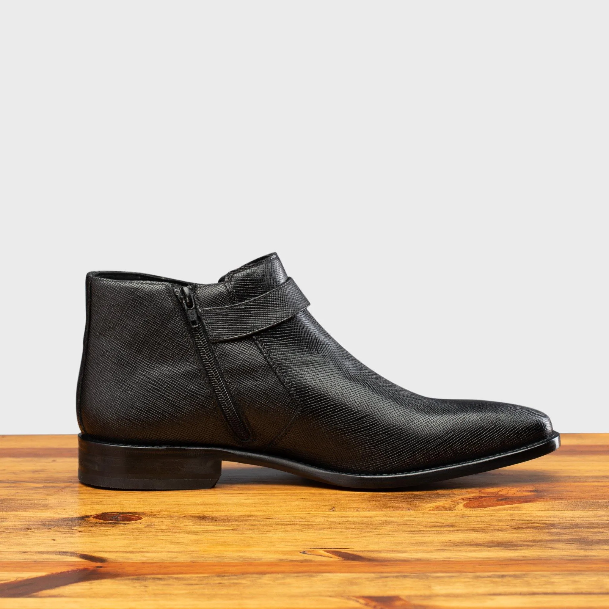 1221 Calzoleria Toscana Saffiano Leather Ankle Zip Boot