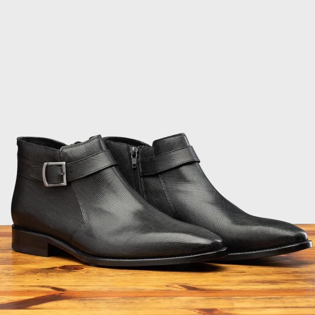 1221 Calzoleria Toscana Saffiano Leather Ankle Zip Boot