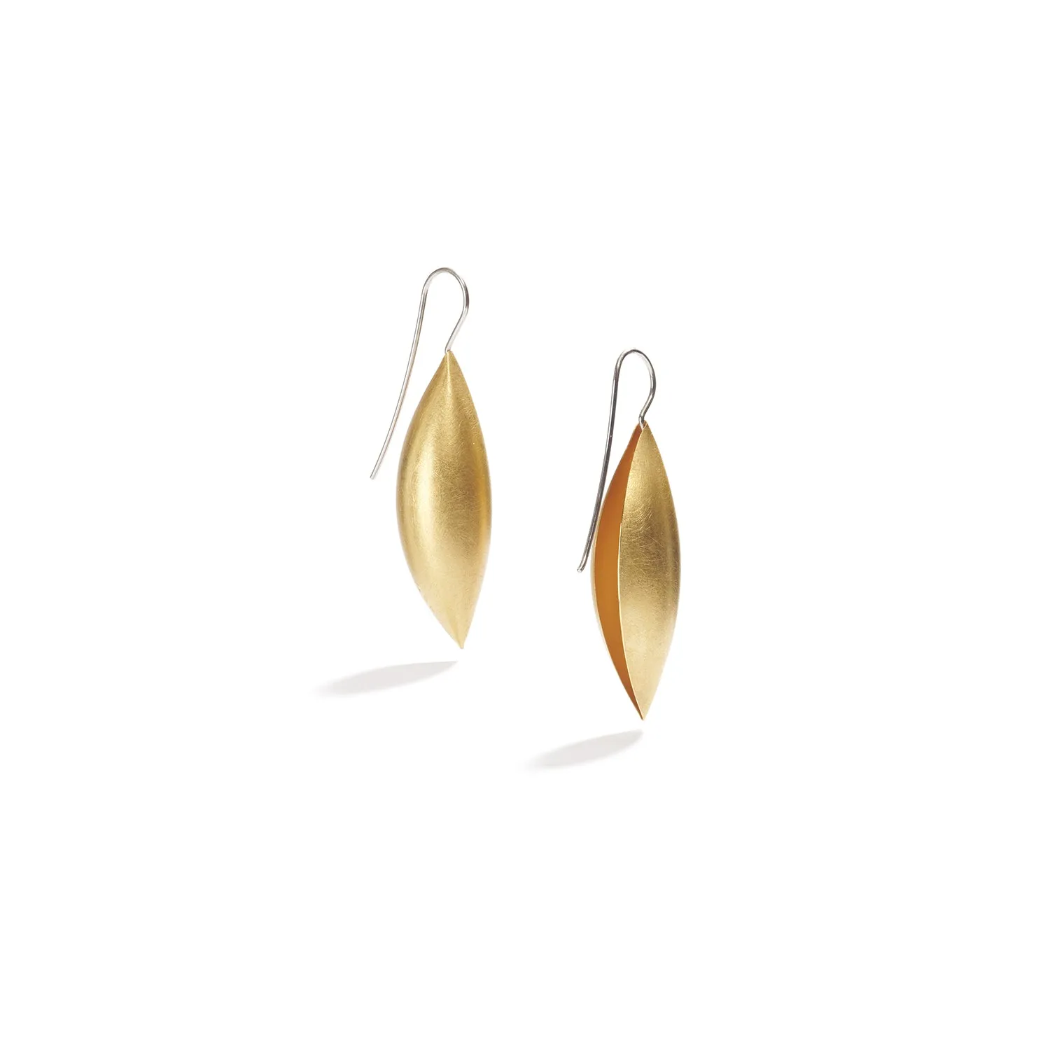 18K Yellow Gold Cocoon Pendant Earrings~40mm