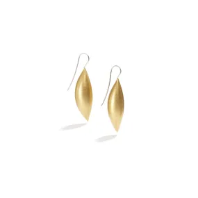 18K Yellow Gold Cocoon Pendant Earrings~40mm