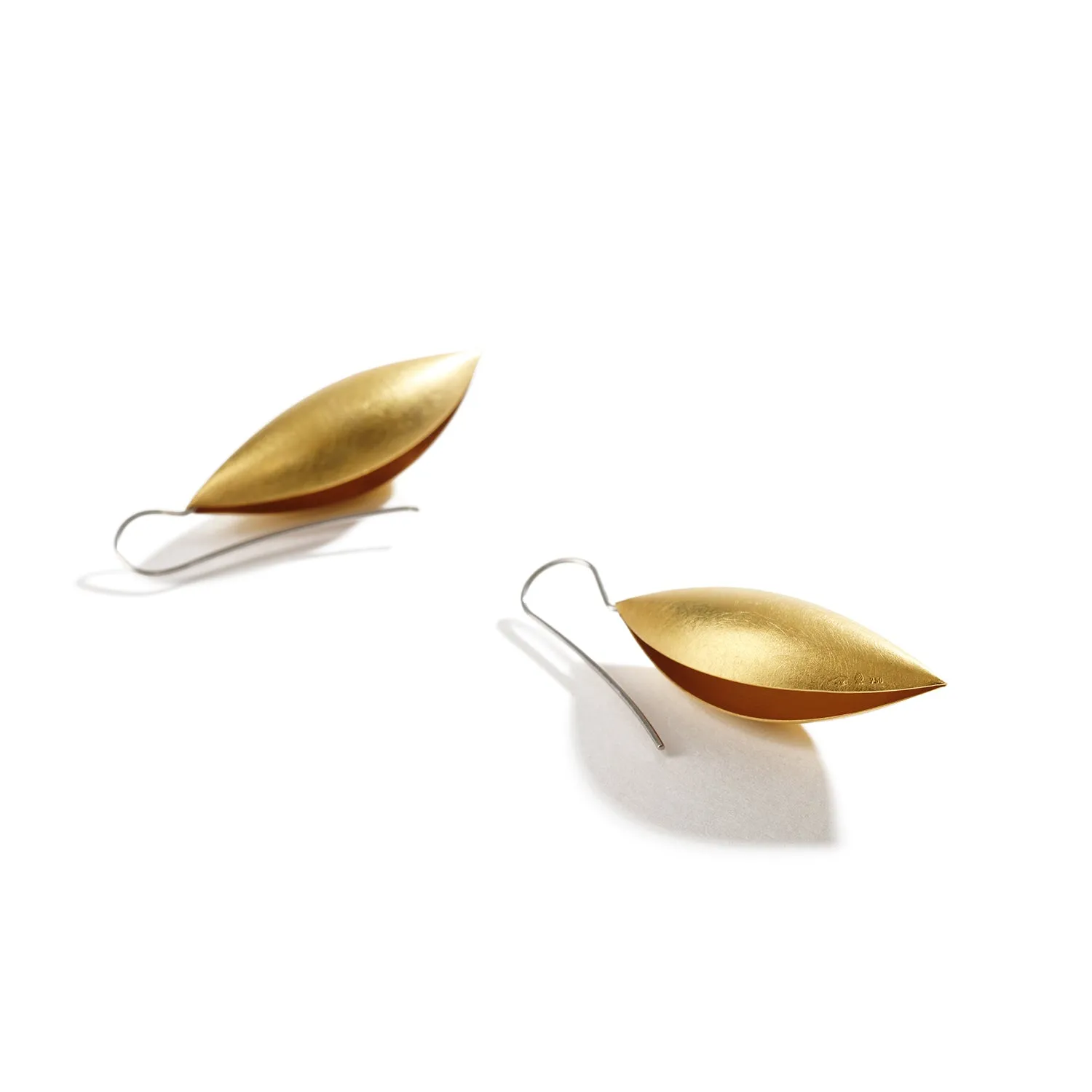 18K Yellow Gold Cocoon Pendant Earrings~40mm