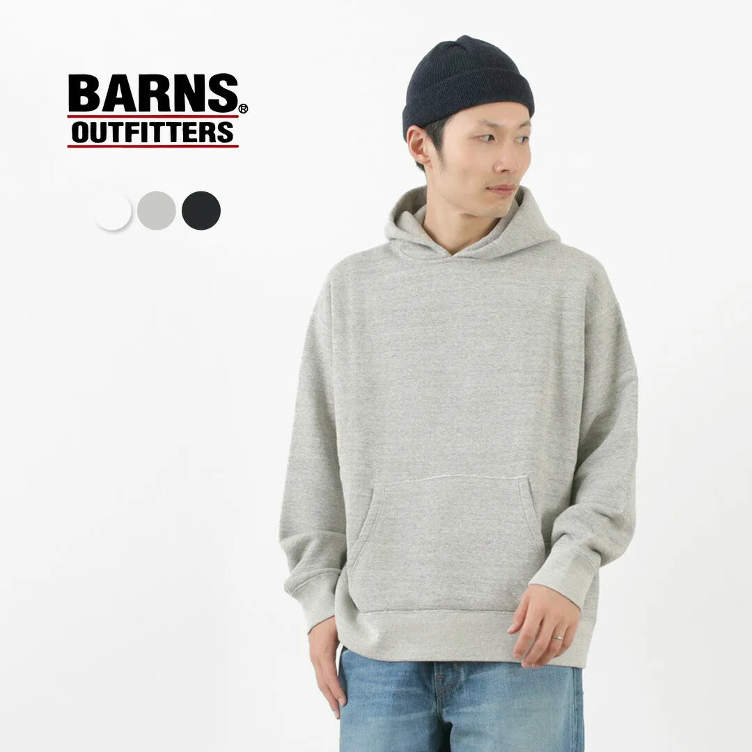 【30％OFF】BARNS（バーンズ） 吊り編み ワイド プルパーカー メンズ トップス トレーナー フーディ 丸胴 長袖 コットン 綿 日本製 TSURI-AMI WIDE PARKA【セール】