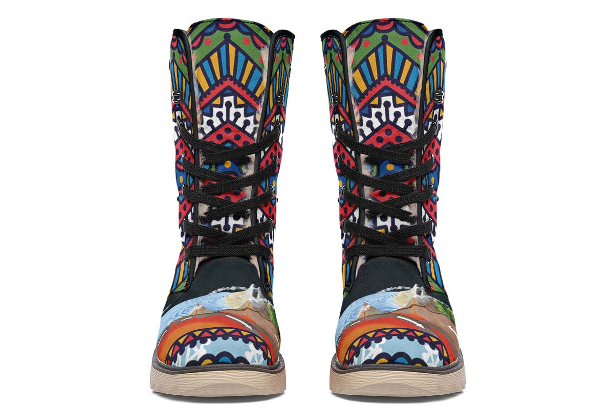 Abstract Tectonic Plates Polar Vibe Boots