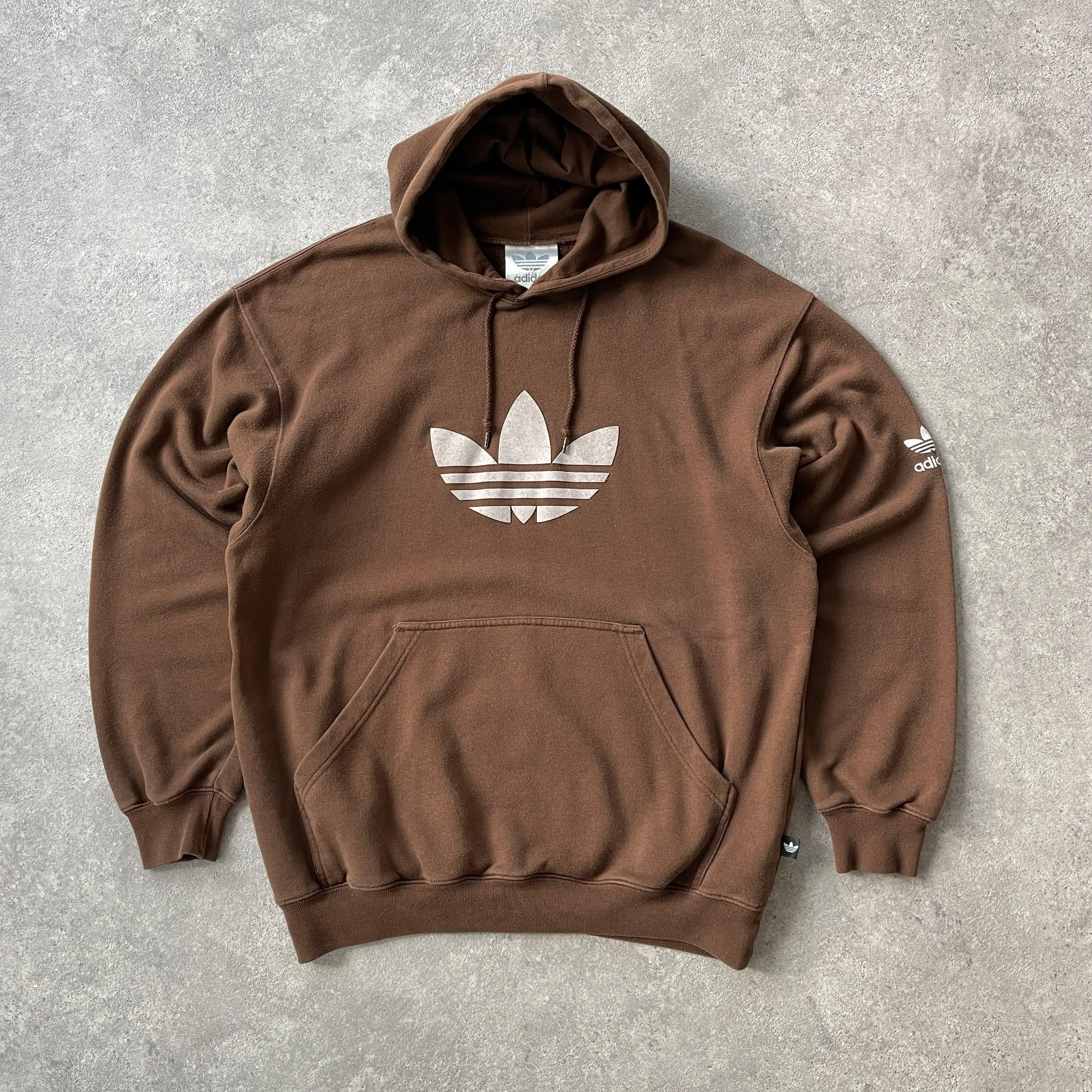 Adidas 1990s heavyweight embroidered hoodie (L)