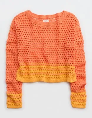 Aerie Crochet Vacay Sweater-