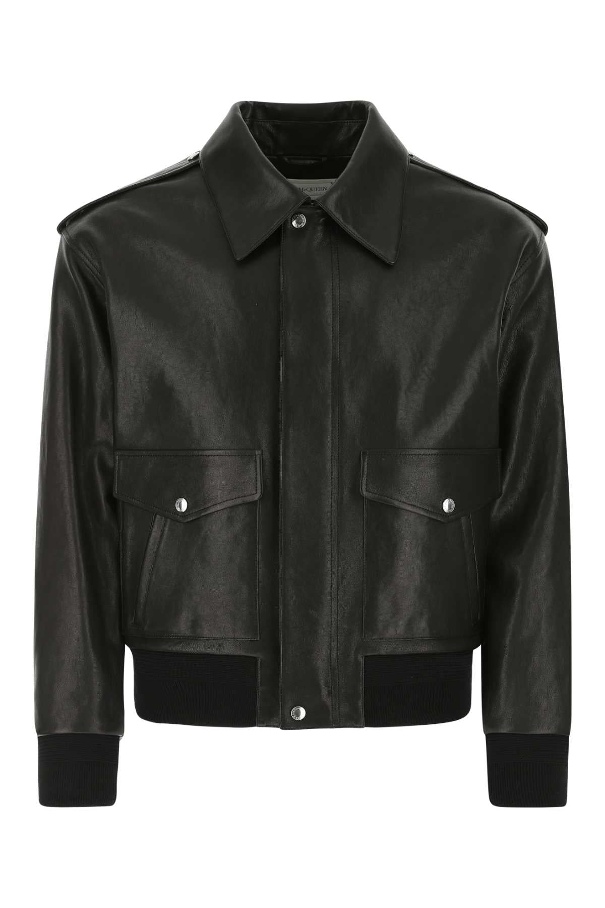 Alexander McQueen Leather Bomber Jacket