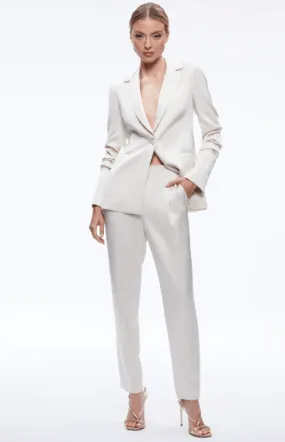 Alice & Olivia Pailey Fitted Notch Collar Blazer in Champagne