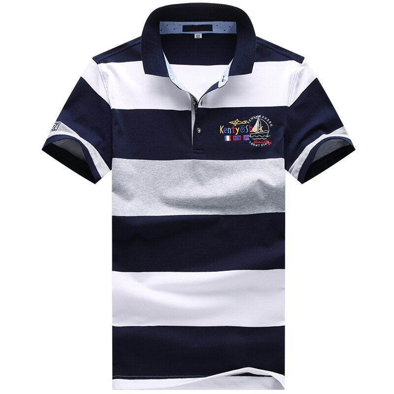 Ashore Shop Polo Shirt Men Long Sleeve High Quality Striped Pullovers Men 3D Embroidery Polo Shirts Tops