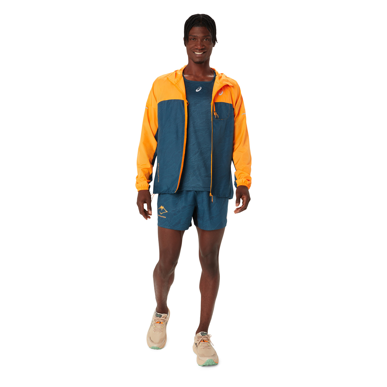 Asics Fujitrail Windbreaker Giacca  Fellow Yellow/Magnetic Blue