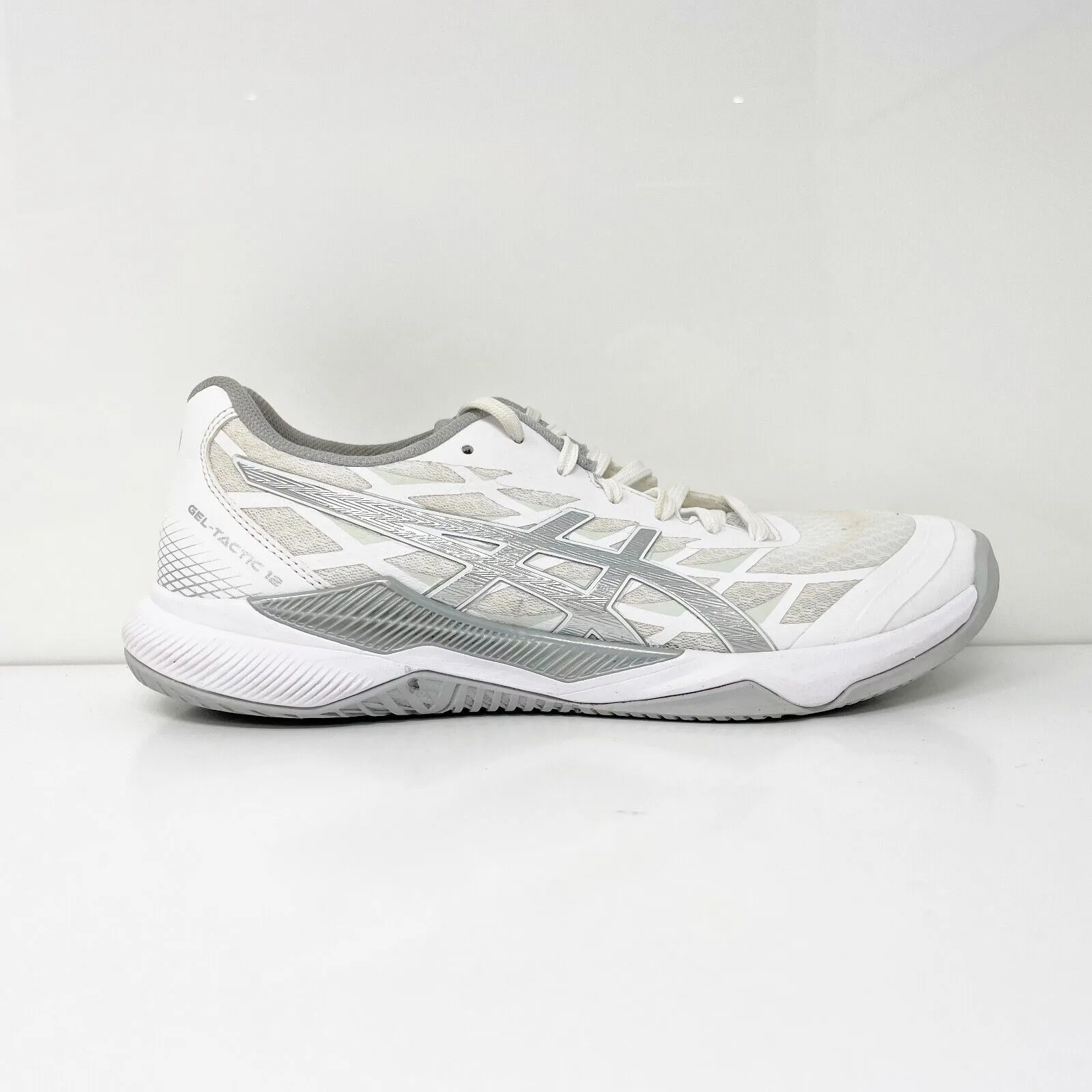 Asics Womens Gel Tactic 12 1072A092 White Running Shoes Sneakers Size 10