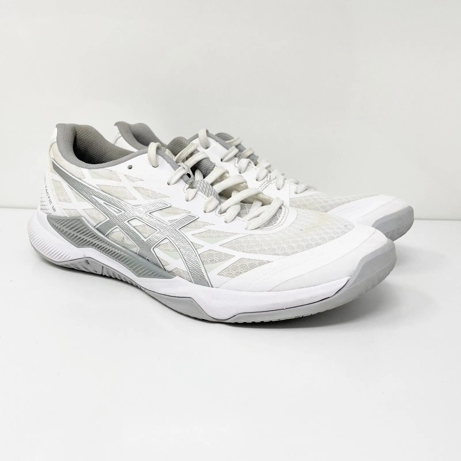 Asics Womens Gel Tactic 12 1072A092 White Running Shoes Sneakers Size 10