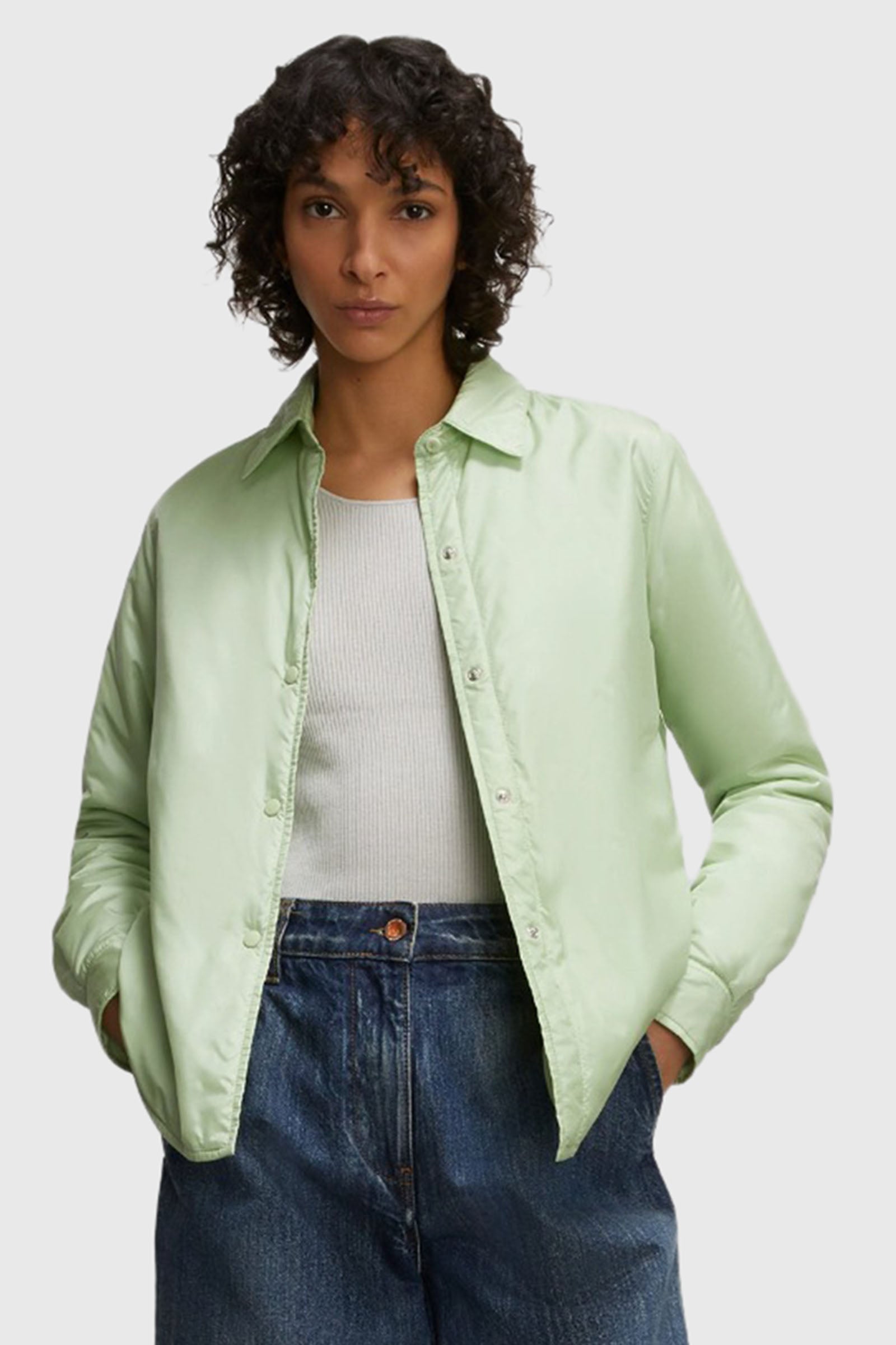 Aspesi Camicia Glue In Nylon Verde Menta Donna