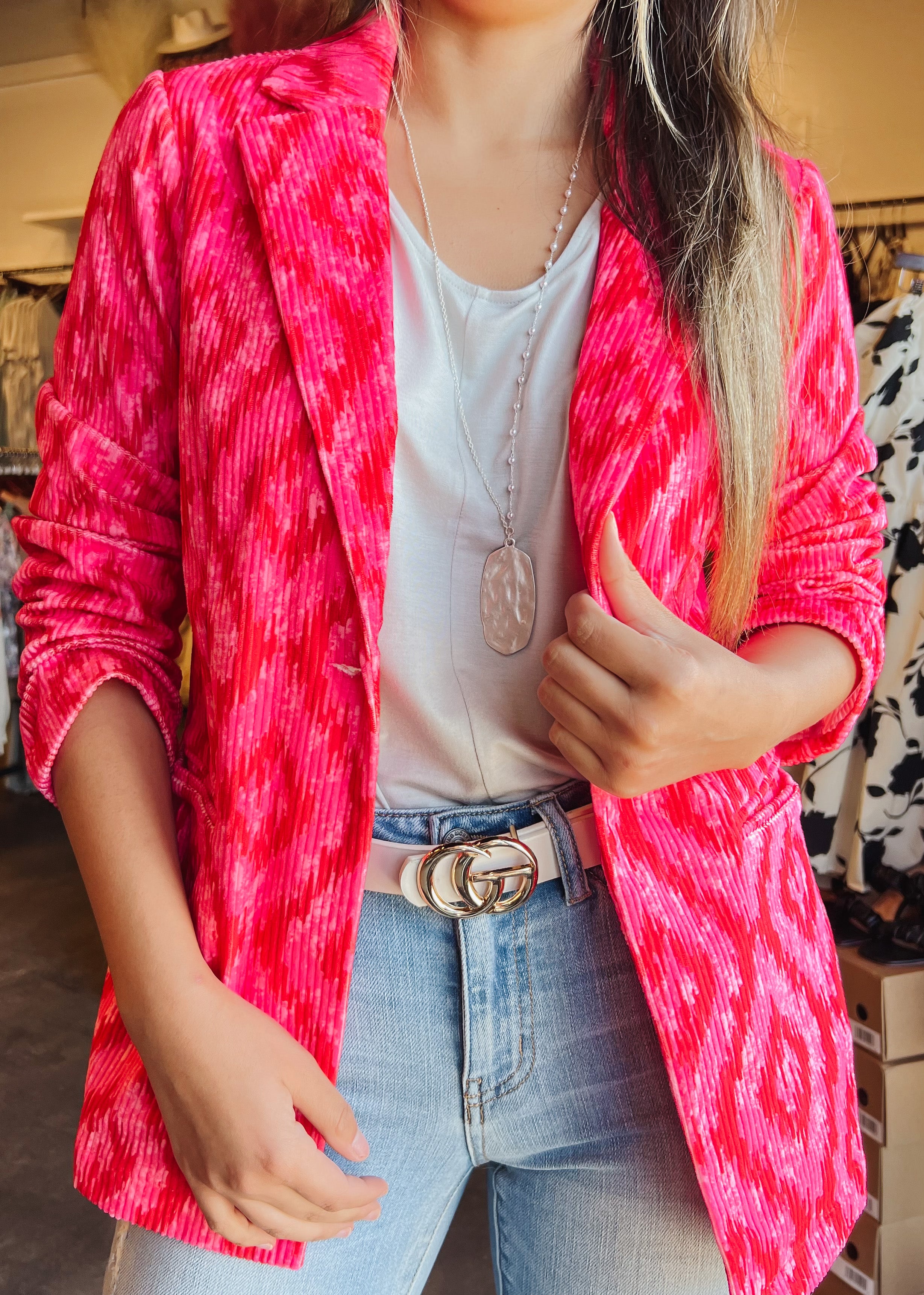 Aztec Rave Jacket l Hot Pink