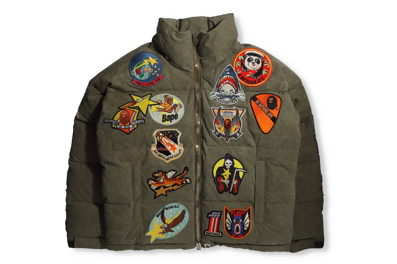 BAPE X READYMADE TIGER SHARK DOWN JACKET