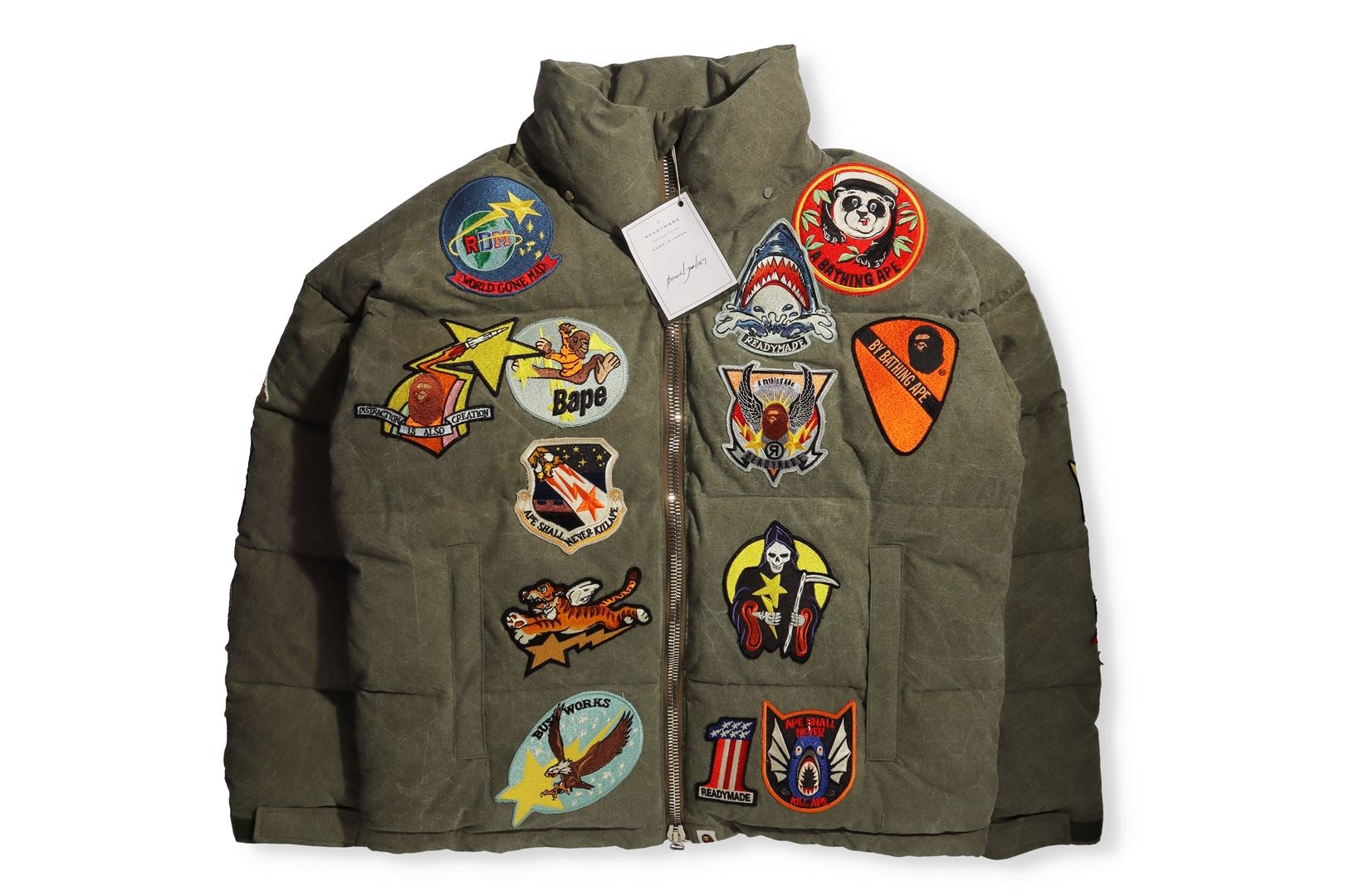 BAPE X READYMADE TIGER SHARK DOWN JACKET