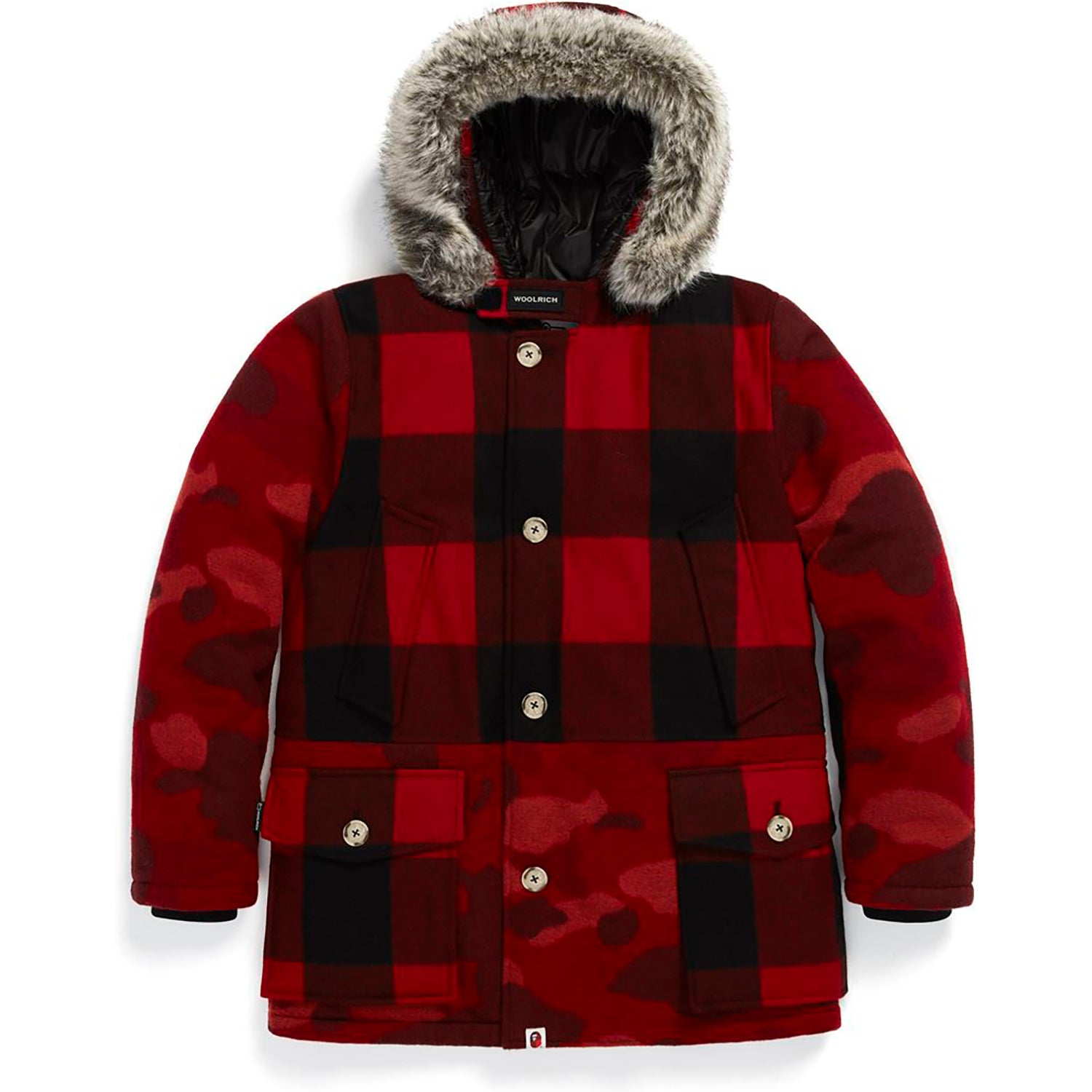 BAPE X WOOLRICH ARCTIC PARKA MENS