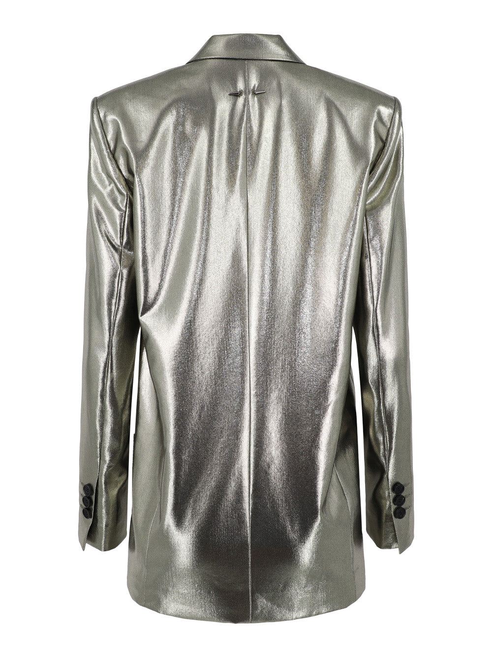 Barbara Bui Lamé Boyfriend Suit Jacket in Platinum