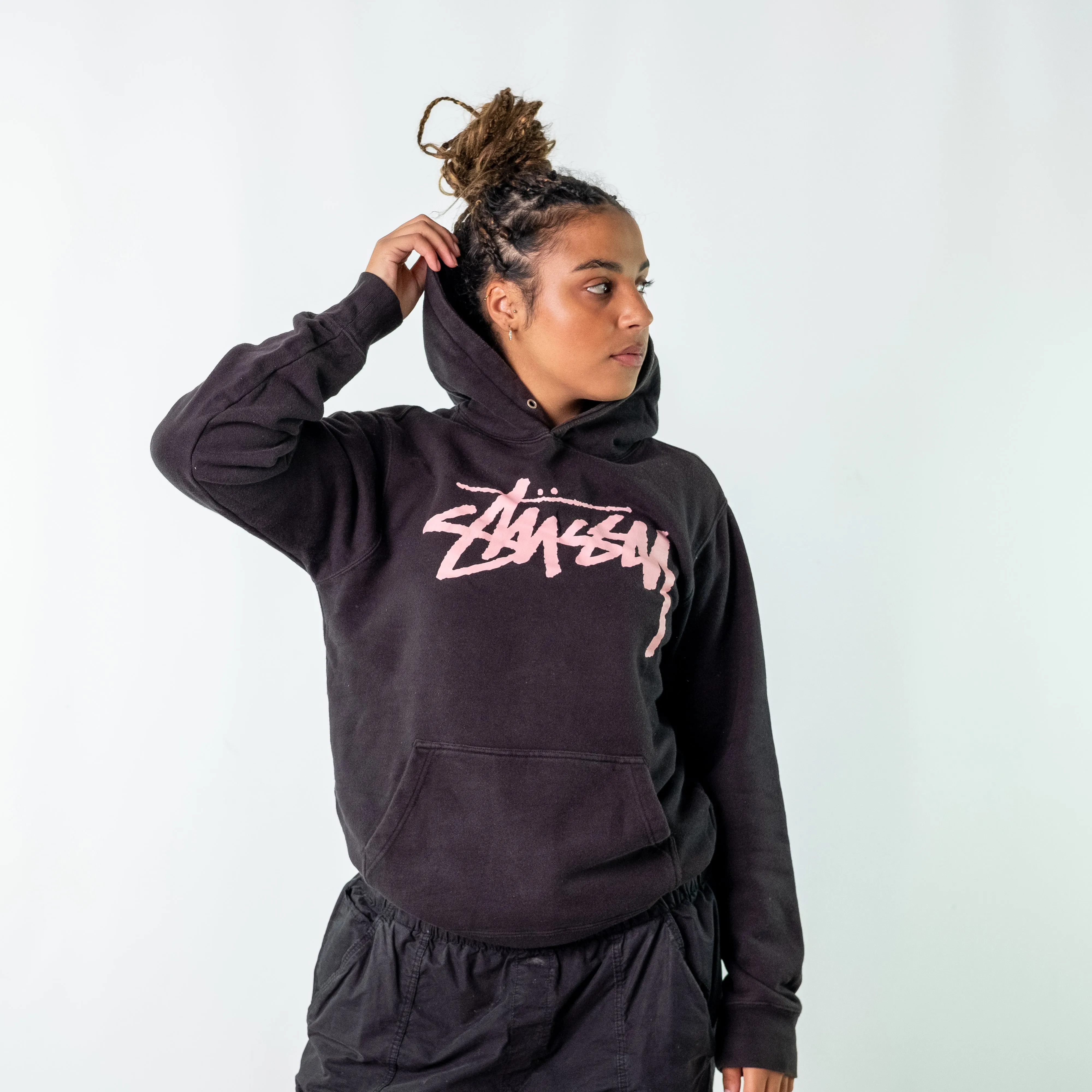 Black 90s Stüssy Hoodie (L)