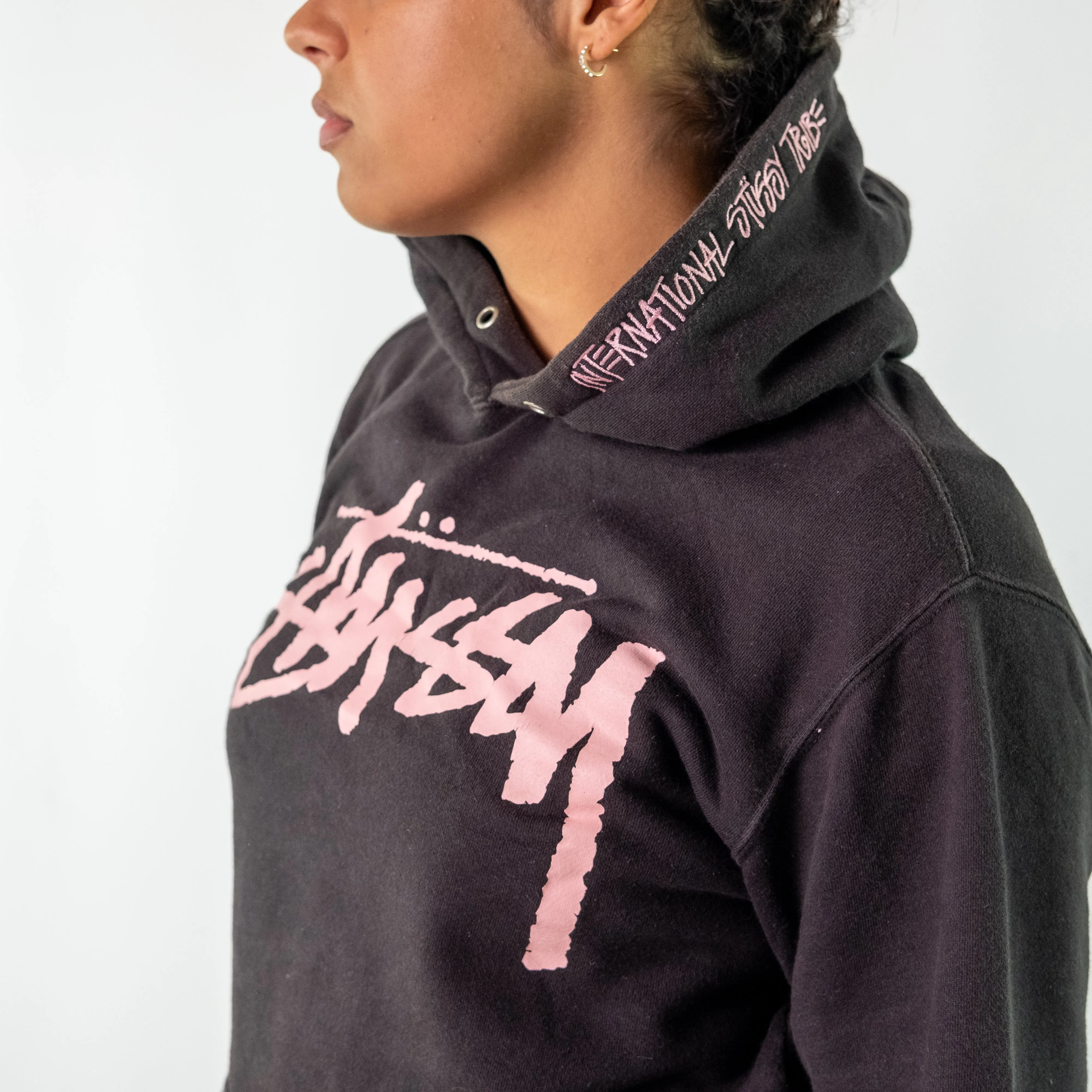 Black 90s Stüssy Hoodie (L)