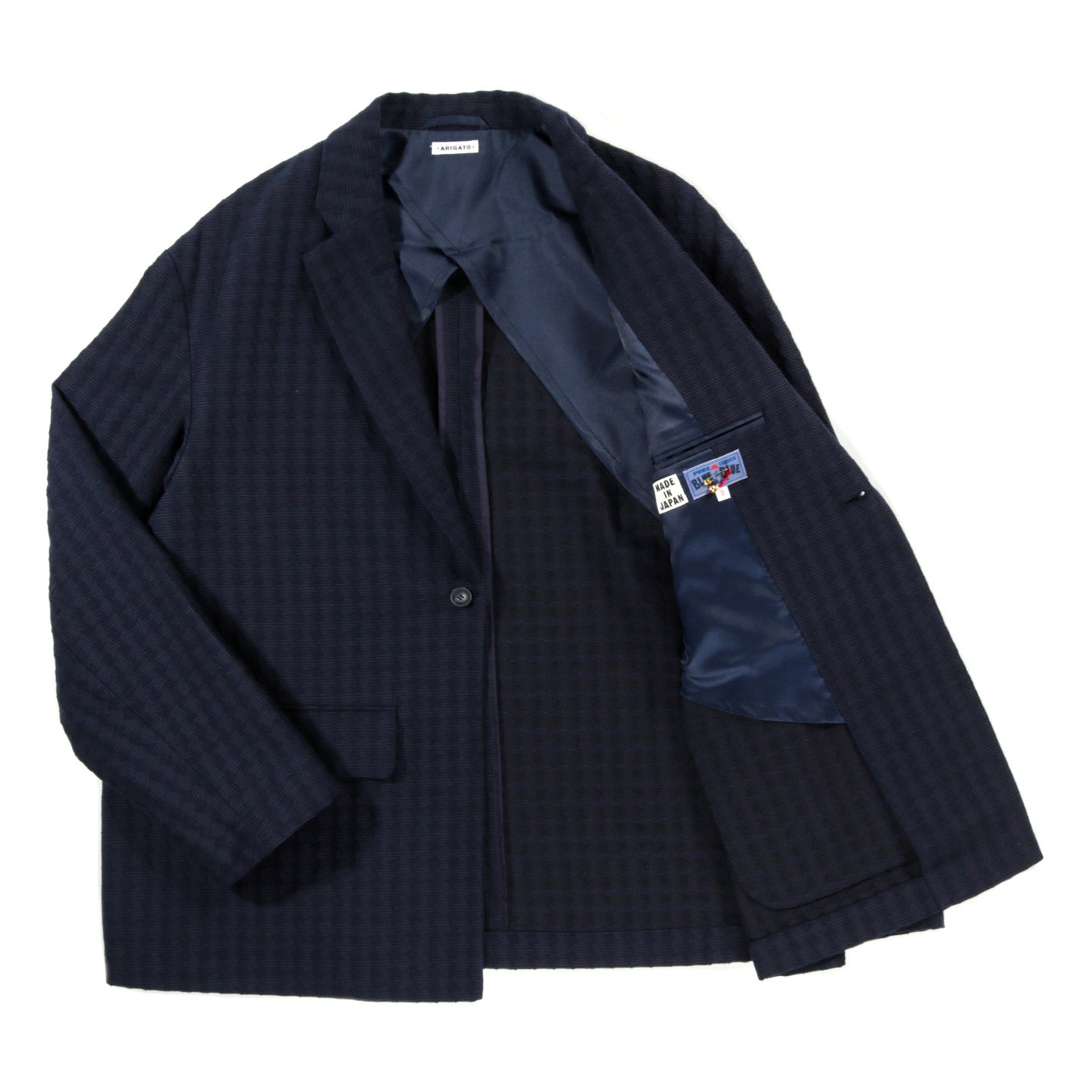 BLUE BLUE JAPAN PINWHEEL JACQUARD 1B JACKET DARK NAVY