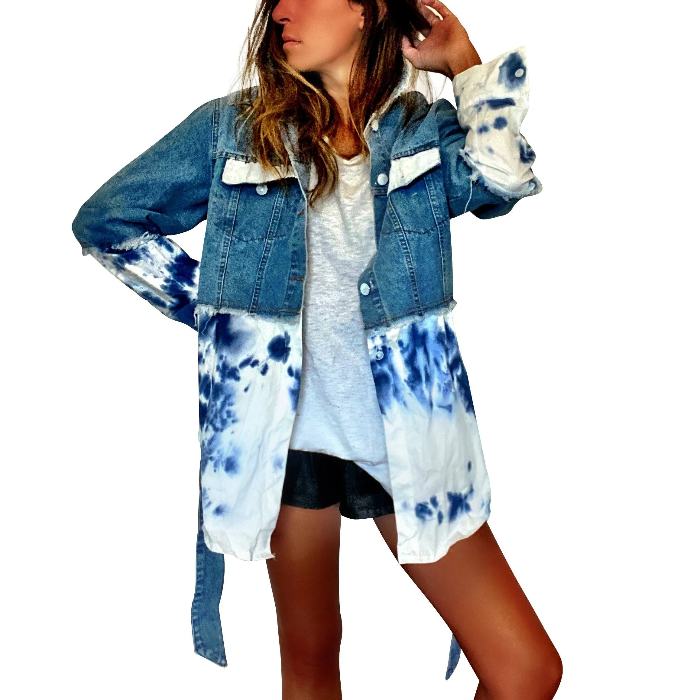 'BLUE SWIRLS' DENIM JACKET