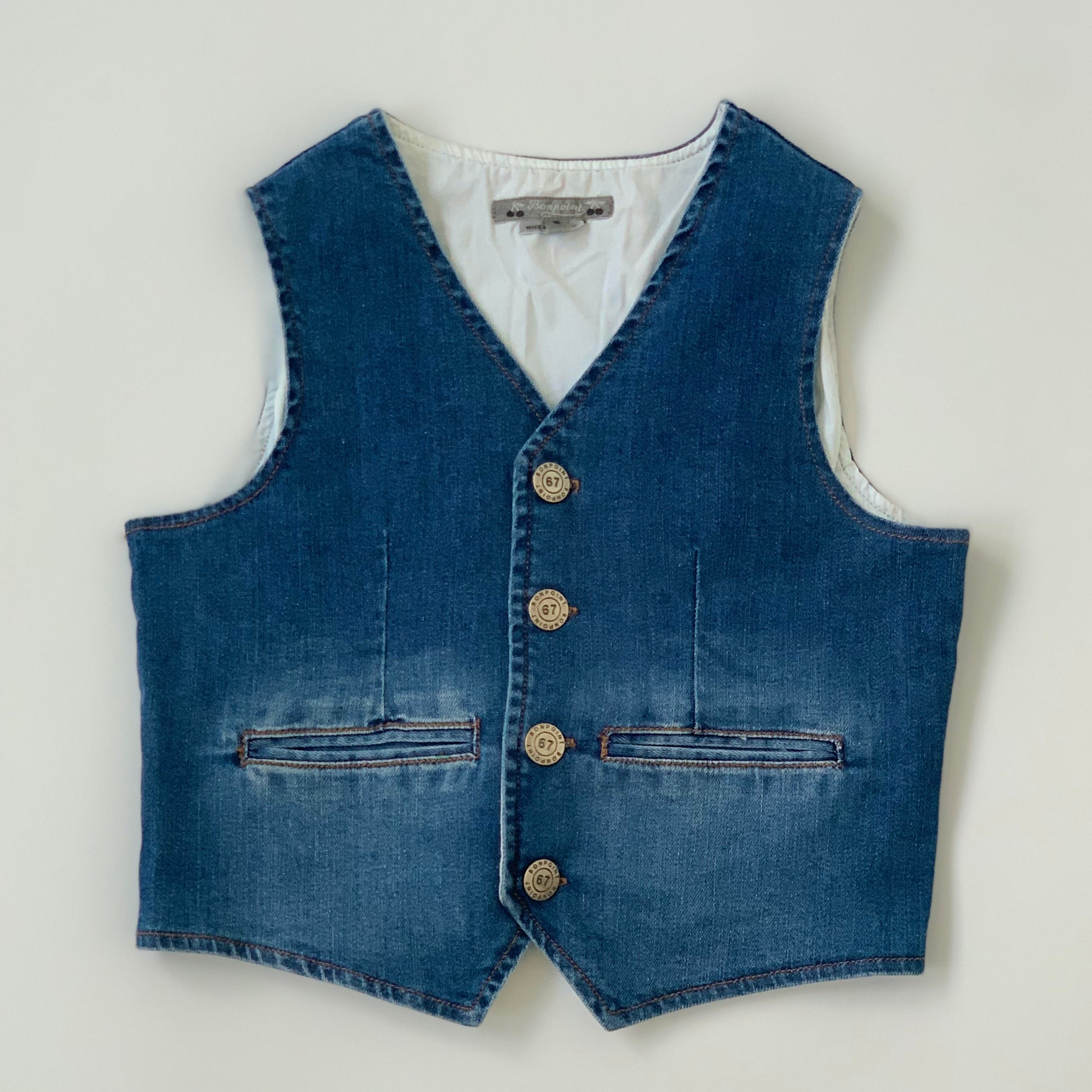 Bonpoint Denim Waistcoat: 6 Years