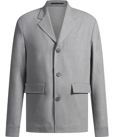 Boss Relaxed-fit jacket in bonded stretch fabric