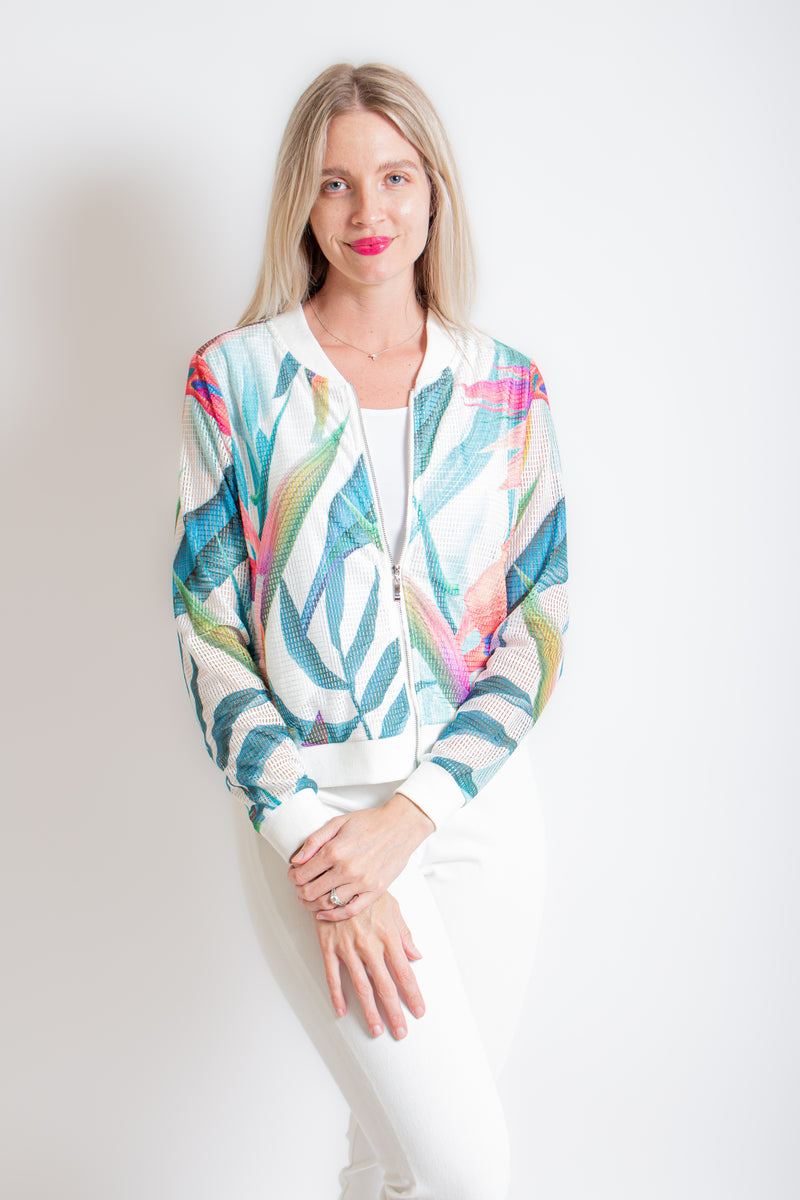 Bright Palm Bomber Jacket