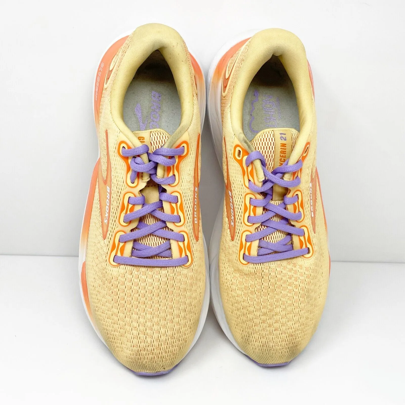 Brooks Womens Glycerin 21 1204081B894 Orange Running Shoes Sneakers Size 10 B