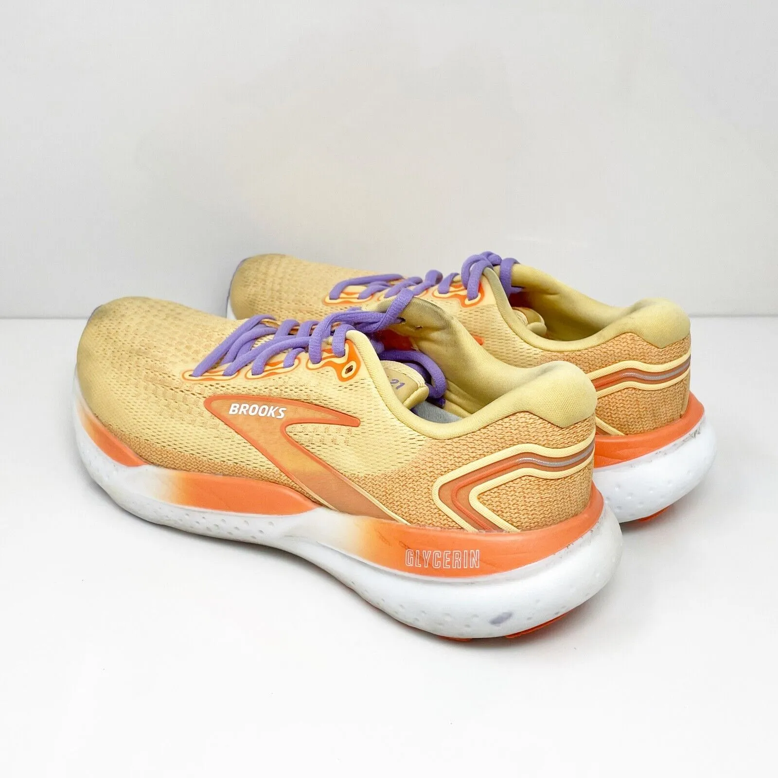 Brooks Womens Glycerin 21 1204081B894 Orange Running Shoes Sneakers Size 10 B