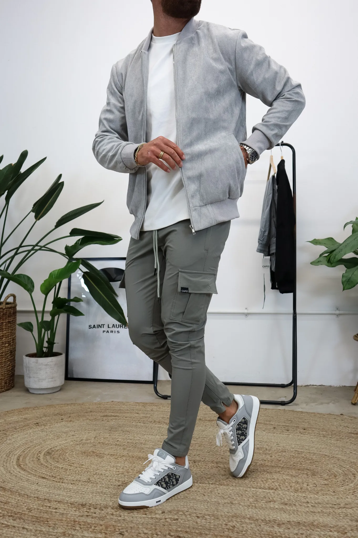 Capo SUEDE Bomber Jacket - Grey