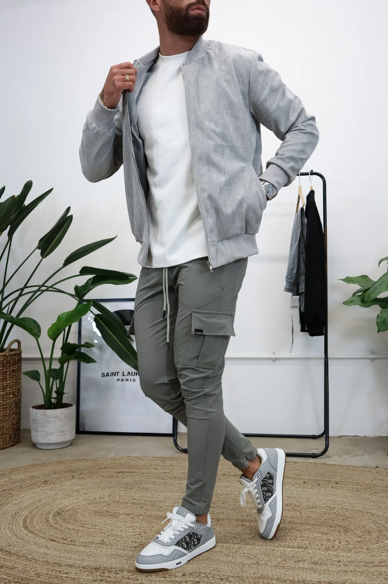 Capo SUEDE Bomber Jacket - Grey