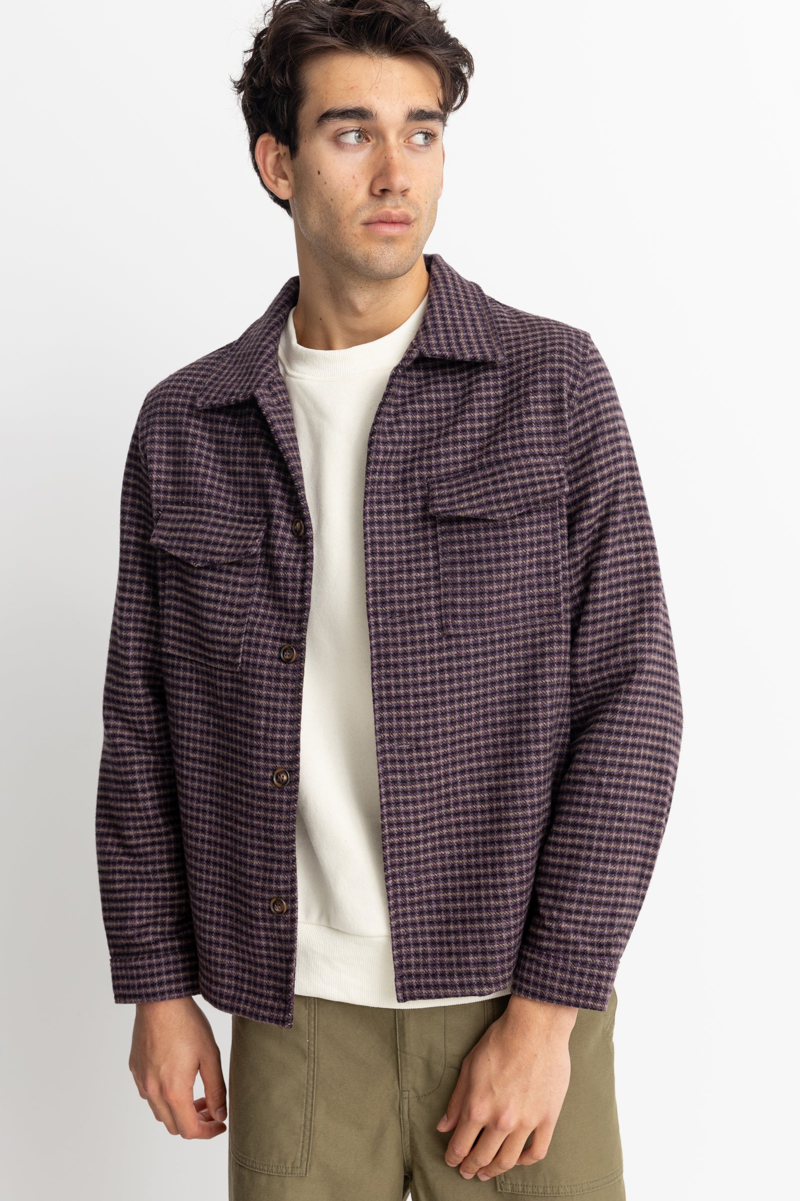 Check Overshirt Plum