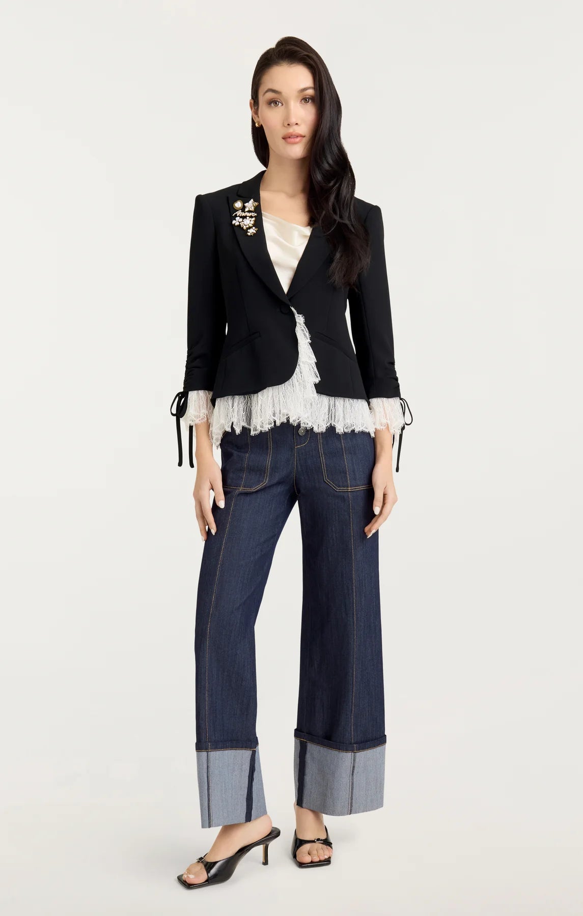 Cinq A Sept Le Petit Roxie Blazer in Black/Ivory