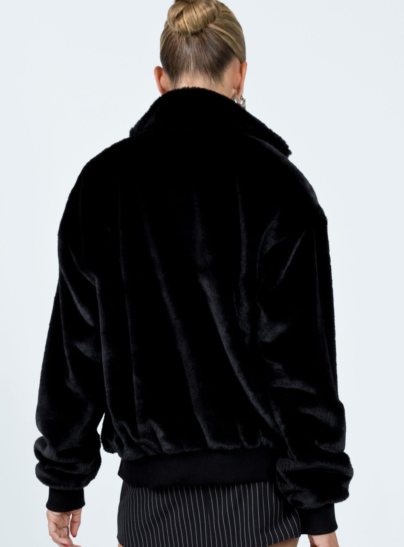 Cloyne Faux Fur Bomber Jacket Black