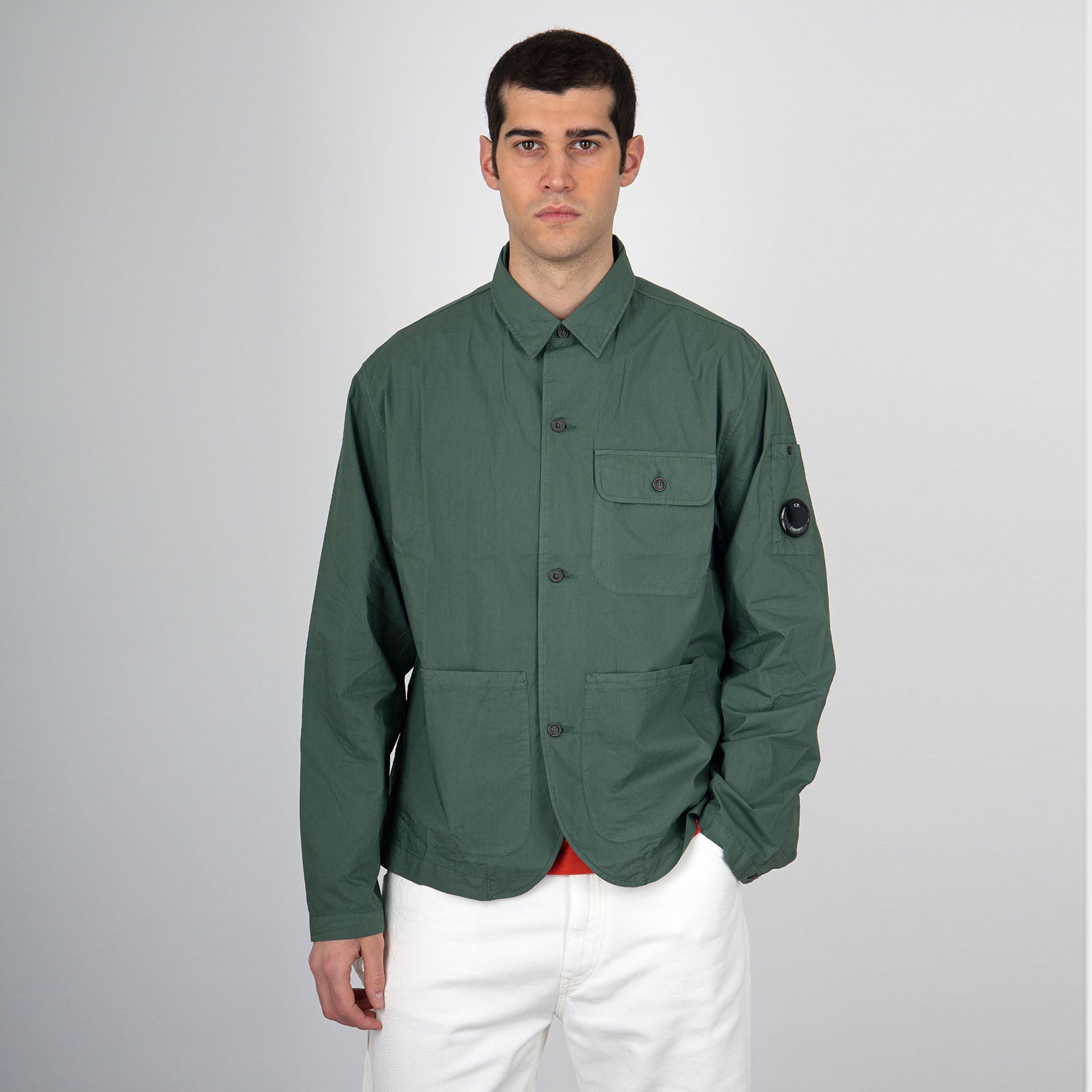 C.P. Company Camicia Popeline Workwear Cotone Verde