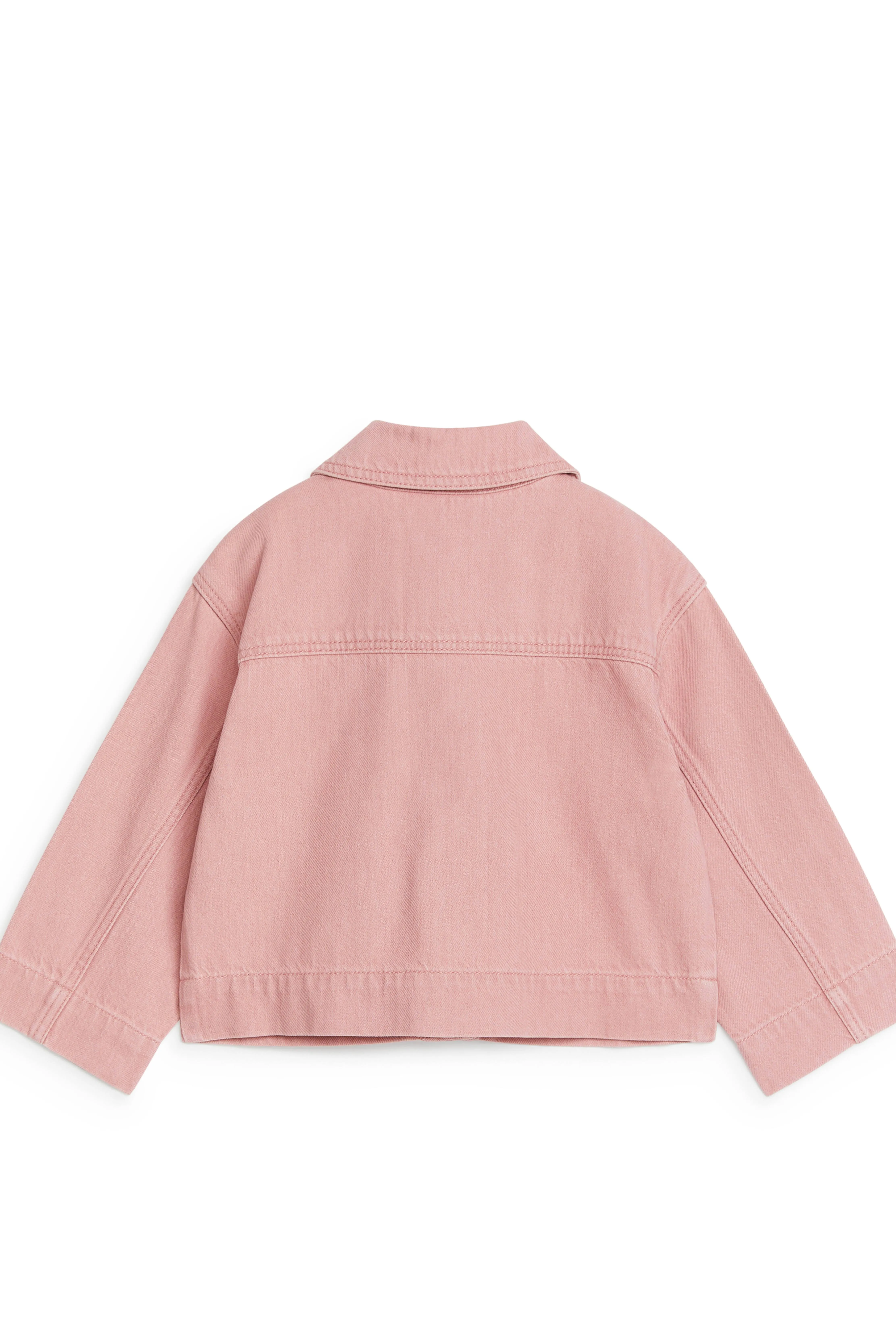 Cropped Denim Jacket - Long sleeve - Short - Dusty Pink - Kids | H&M GB