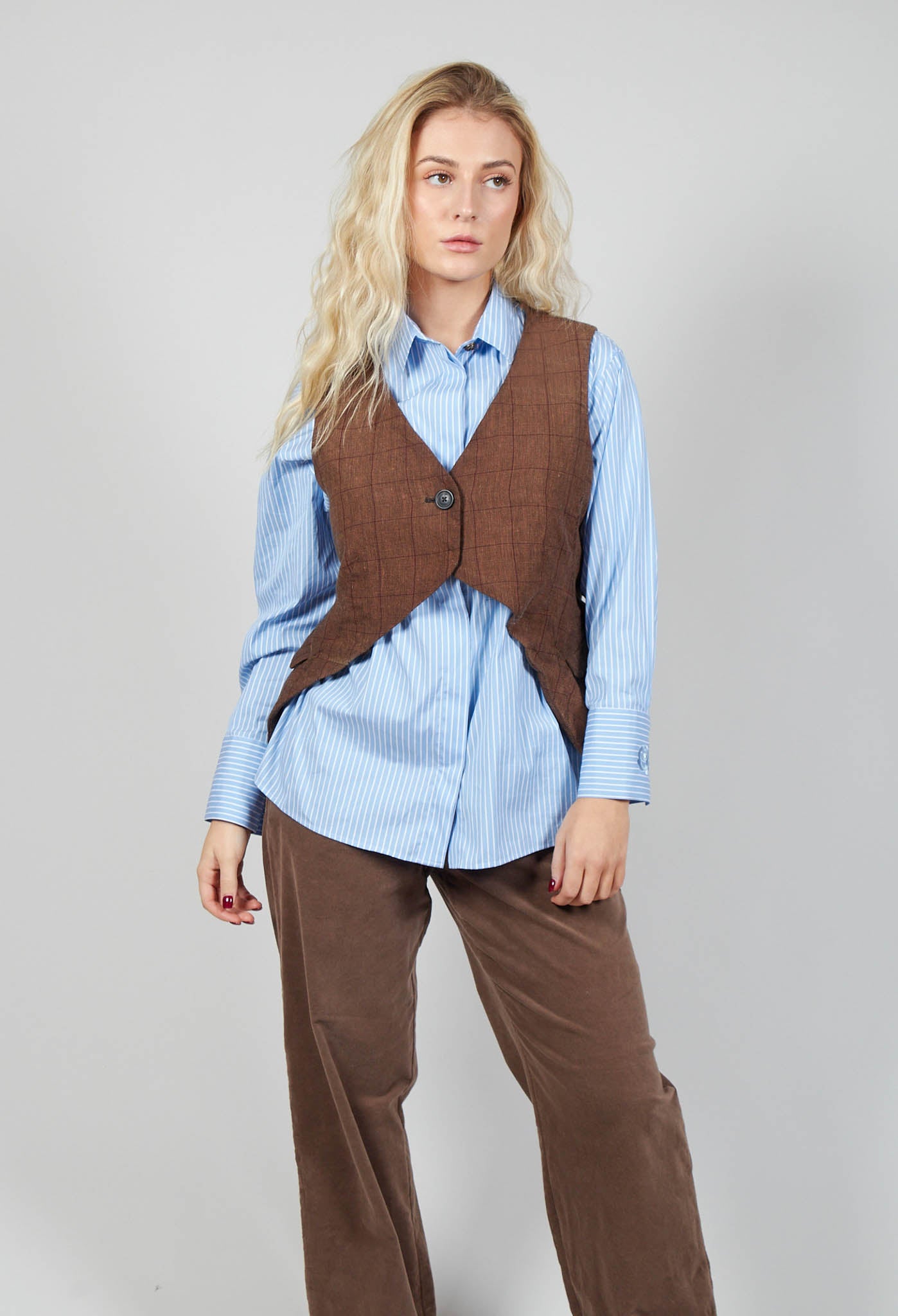 Cropped Waistcoat in Amaretto Cloud