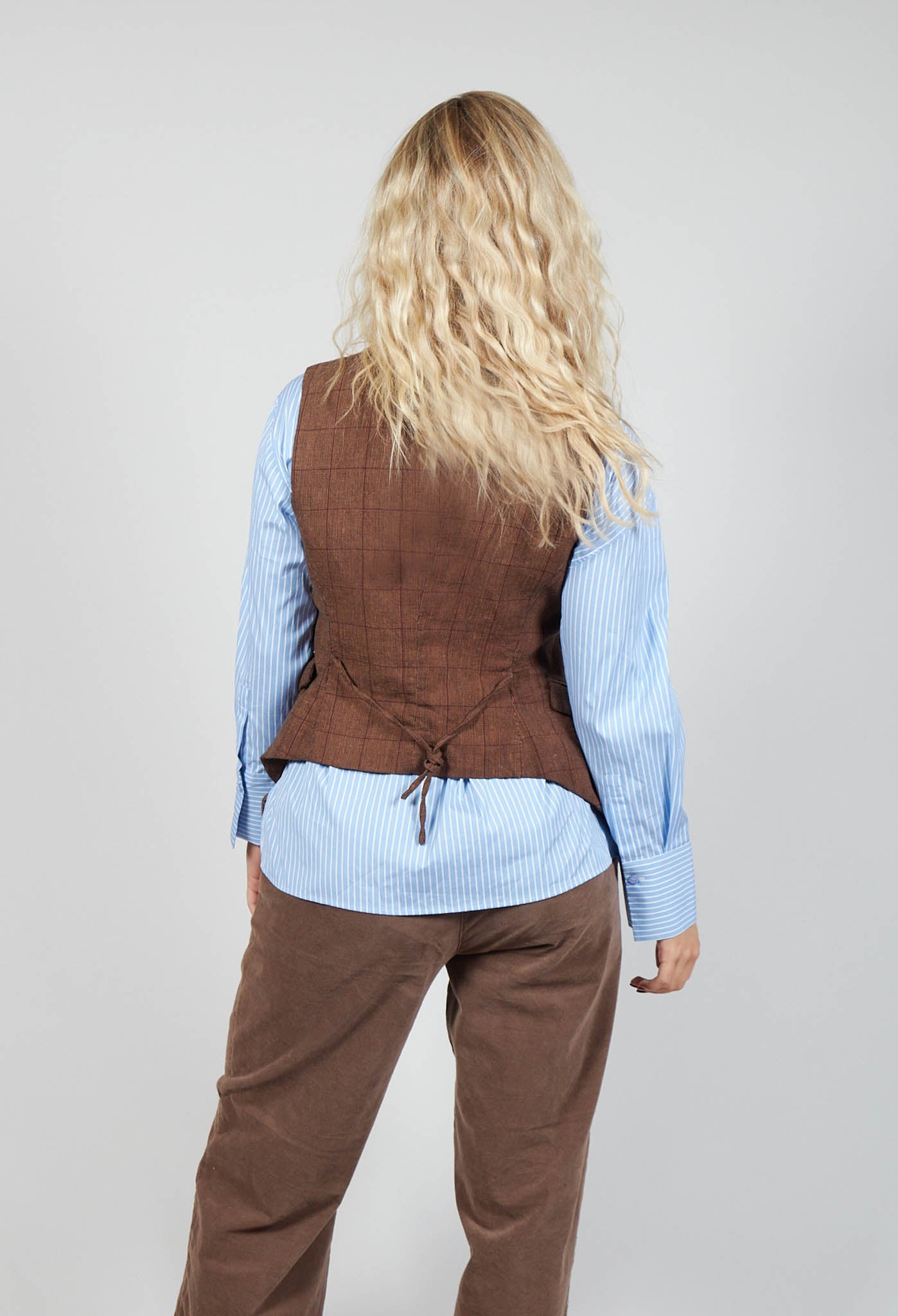 Cropped Waistcoat in Amaretto Cloud