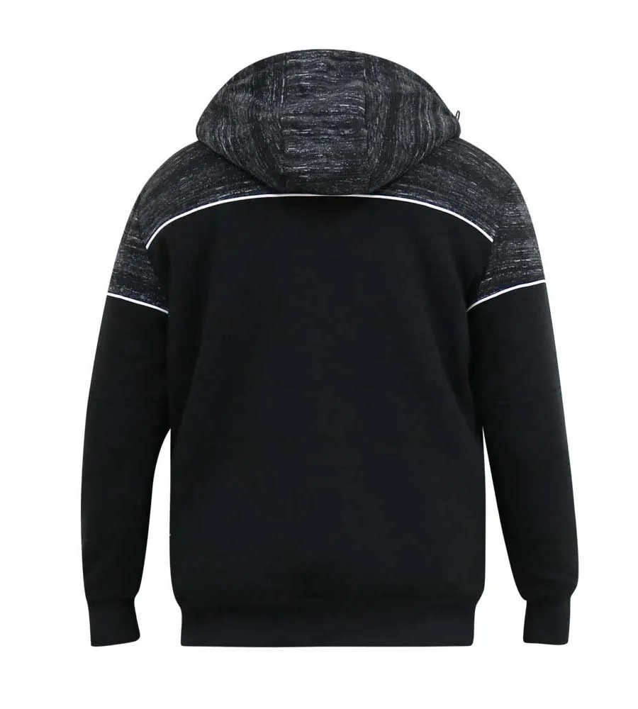 D555 Mens Black Hoodie With Sherpa Lining (HENNESSEY)