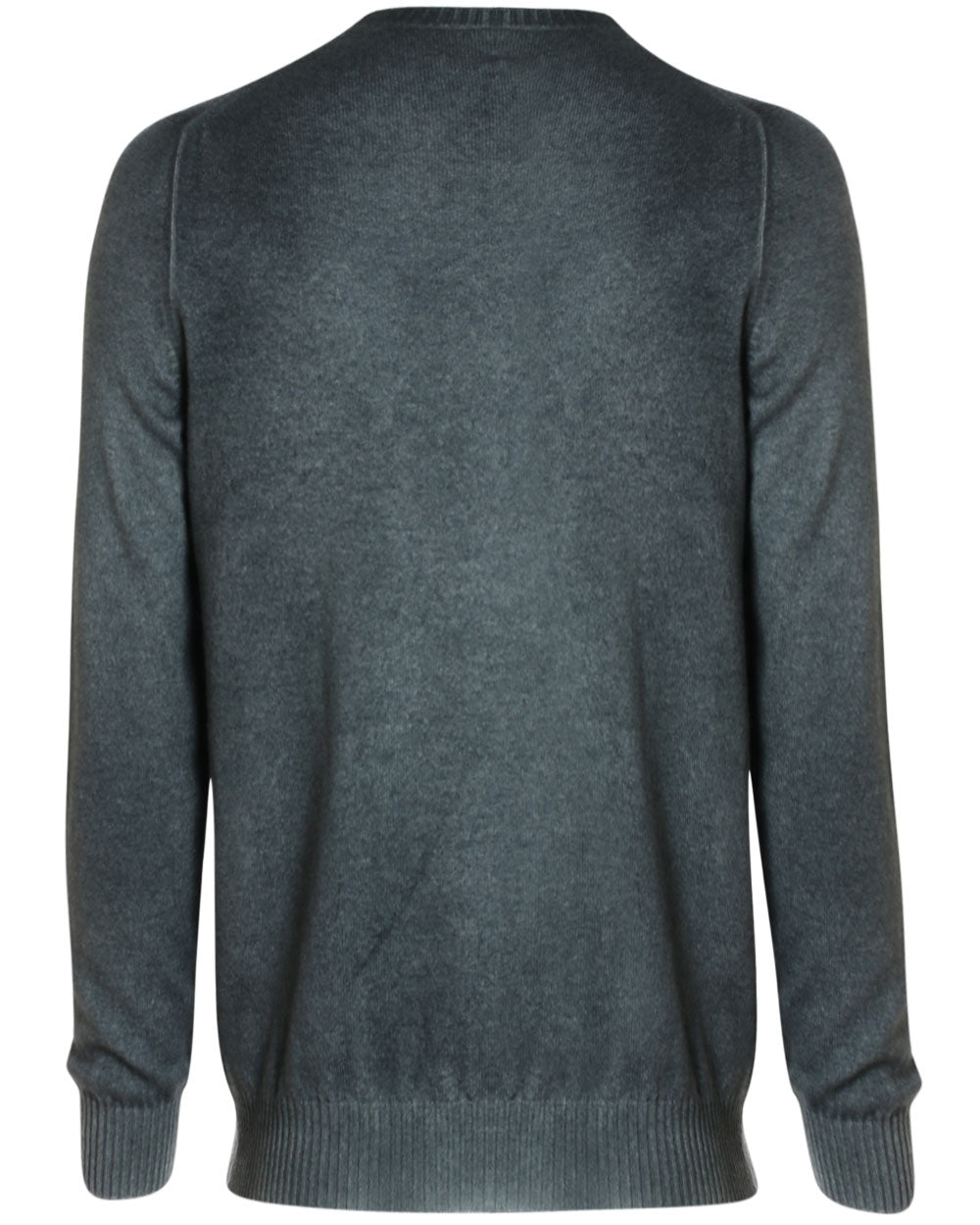 Dark Moss Cashmere Spray Dyed Crewneck Sweater