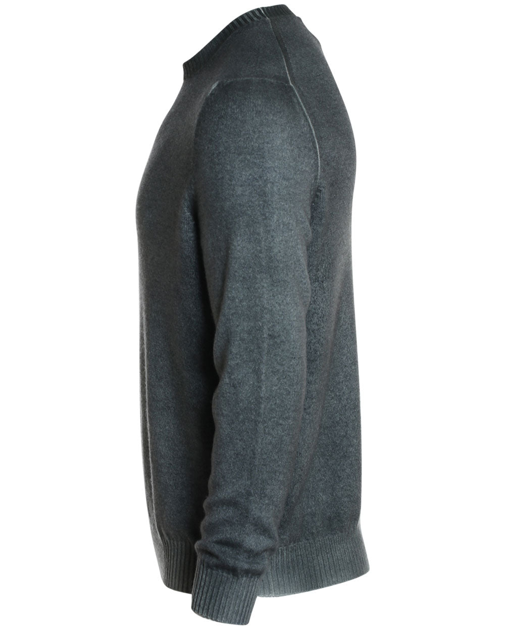 Dark Moss Cashmere Spray Dyed Crewneck Sweater