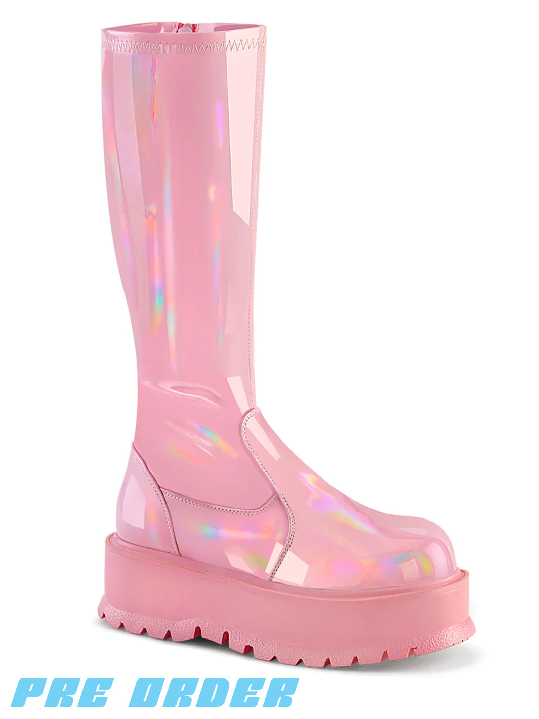 DEMONIA SLACKER-200 - PINK HOLO PATENT   PRE ORDER 