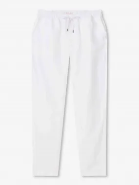 DEREK ROSE Sydney Linen White Pants