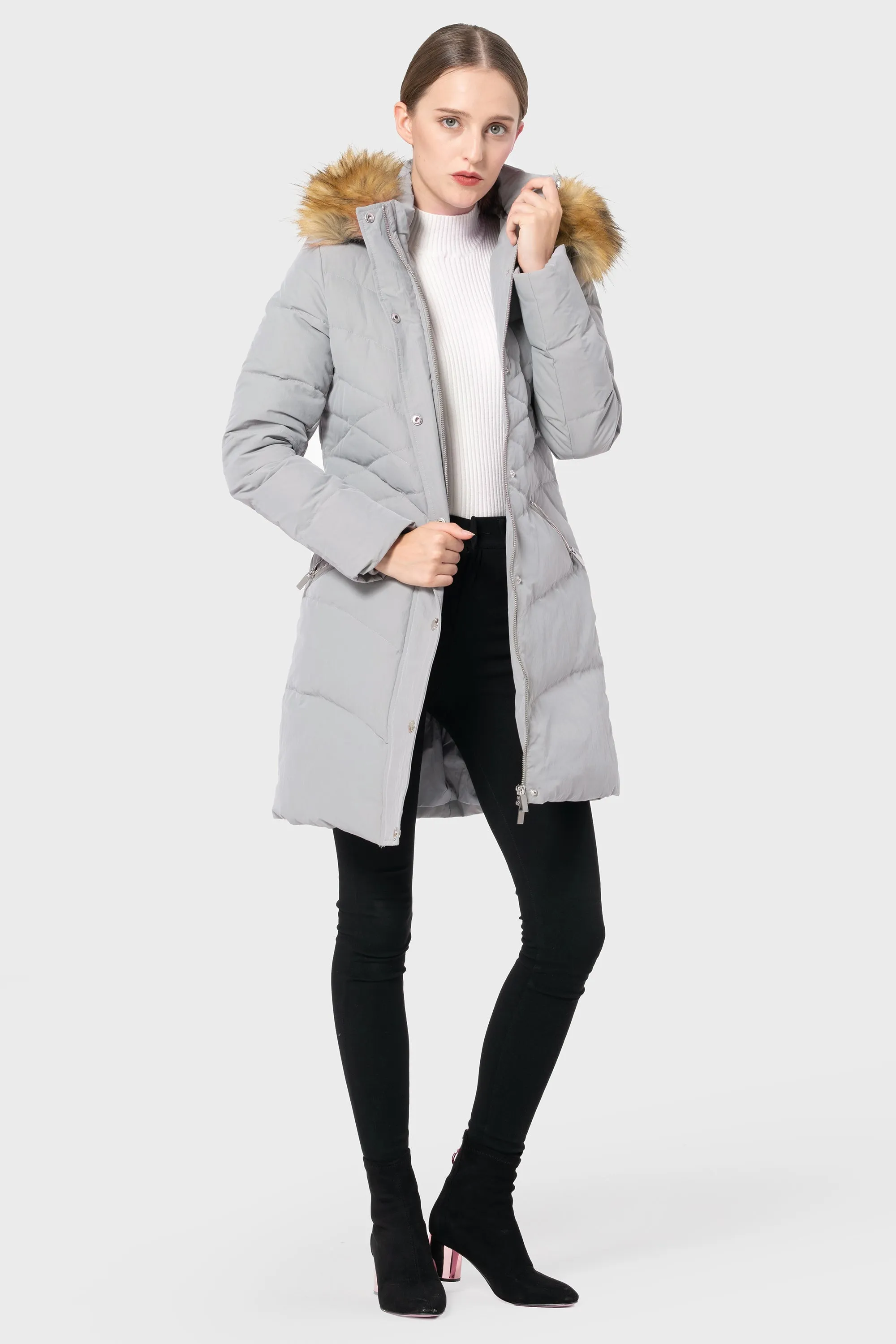 Diamond Quilted Winter Down Coat