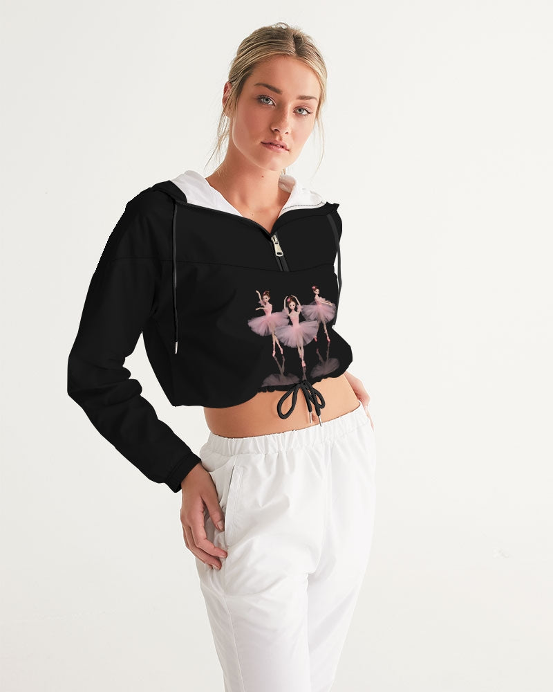 DOLLY  Ballerina Dolls Pink Women's Cropped Windbreaker black