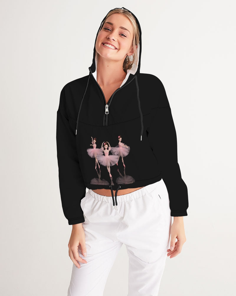 DOLLY  Ballerina Dolls Pink Women's Cropped Windbreaker black