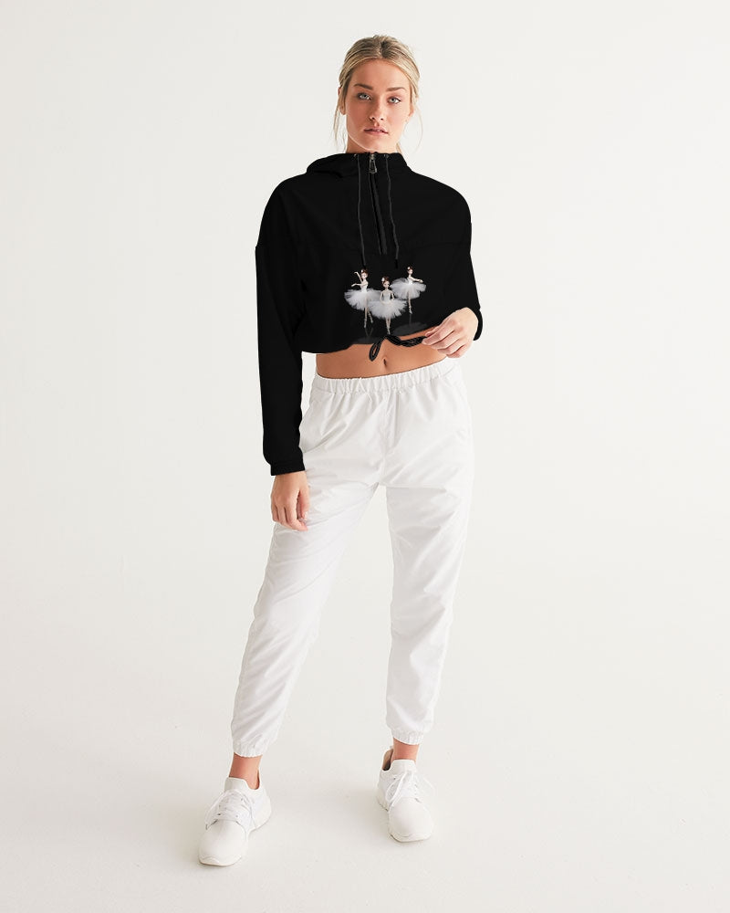 DOLLY  Ballerina Dolls White Women's Cropped Windbreaker black