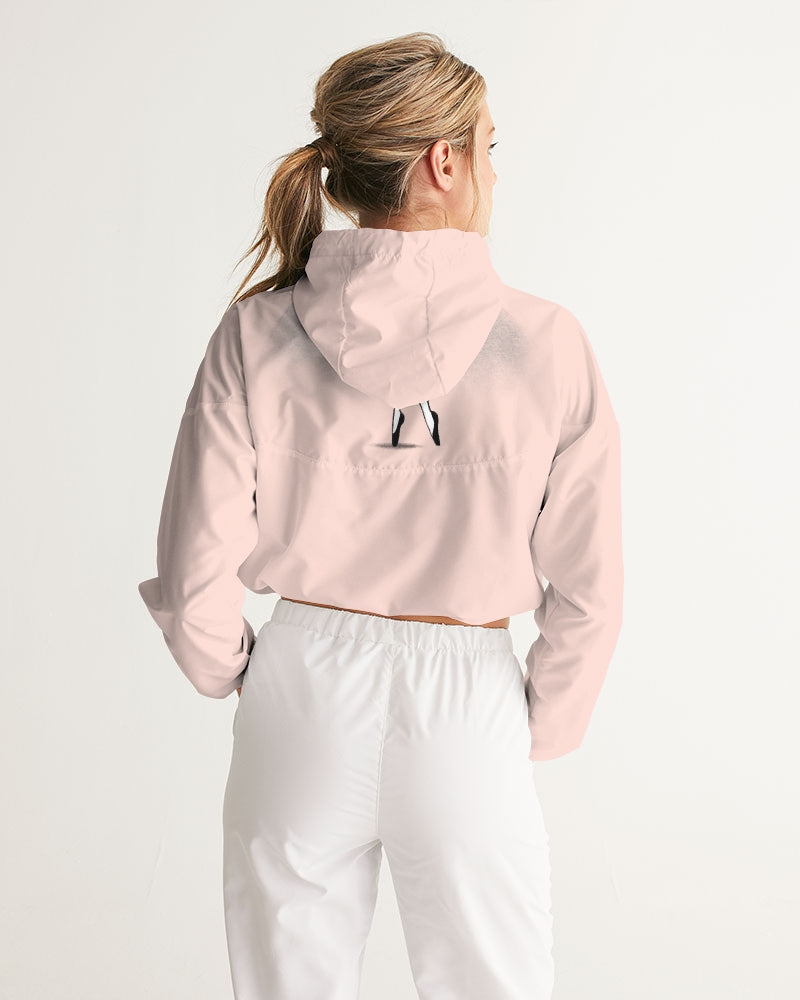 DOLLY DOODLING Ballerina Ballet Blush Pink Women's Cropped Windbreaker